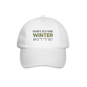 Ich hätte jetzt gerne Winter, bitte! - Baseballkappe - Weiß/Weiß - Vorne