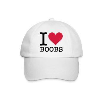 Ich liebe Titten - Baseballkappe - Weiß/Weiß - Vorne