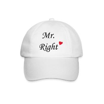 Mr. Right - Baseballkappe - Weiß/Weiß - Vorne