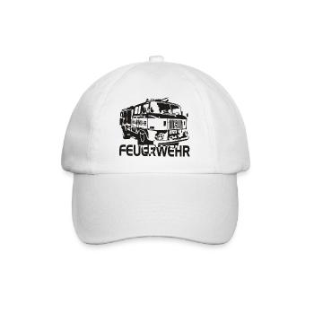 W50 Feuerwehr Spritze IFA - Baseballkappe - Weiß/Weiß - Vorne