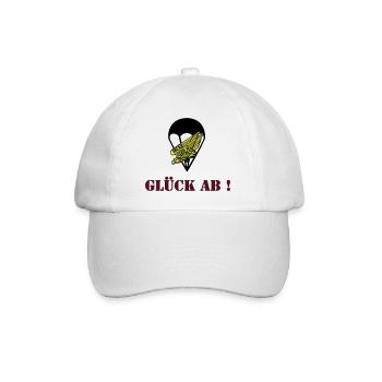 Glück ab Fallschirmjäger - Baseballkappe - Weiß/Weiß - Vorne