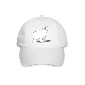 Süß Cartoon-Eisbär von Cheerful Madness!! - Baseballkappe - Weiß/Weiß - Vorne