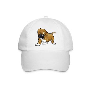 Boxer Dog - Baseball Cap - white/white - Front