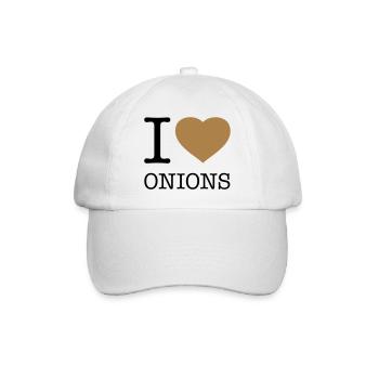 I LOVE ONIONS Zwiebeln - Baseballkappe - Weiß/Weiß - Vorne