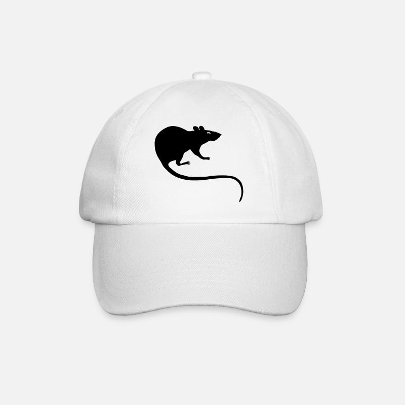 Ratte Maus Nager Nagetier Rattus Wanderratte tier - Baseballkappe - Weiß/Weiß