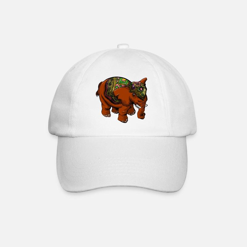 Elefant - Baseballkappe - Weiß/Weiß