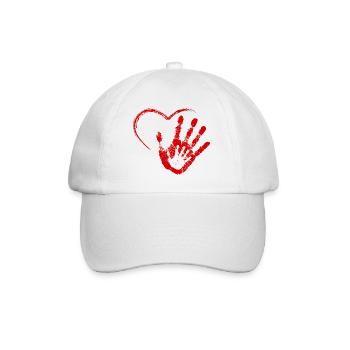 Hand on heart - Baseball Cap - white/white - Front