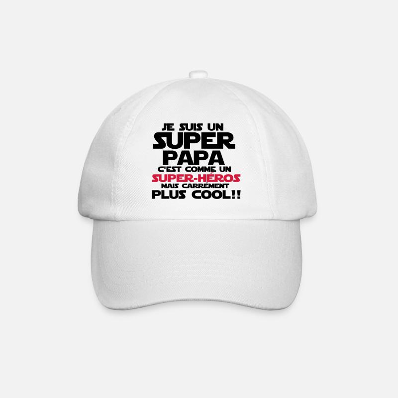 c'est comme un super-héros(super papa) - Casquette classique - blanc/blanc