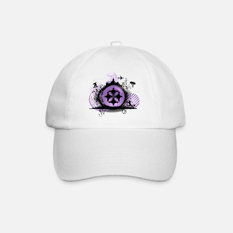 croix_occitane2_violet - Baseballkappe - Weiß/Weiß
