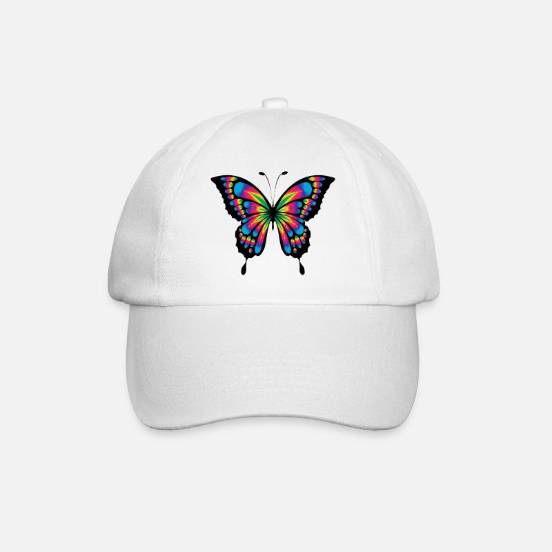 Schmetterling bunt - Baseballkappe - Weiß/Weiß