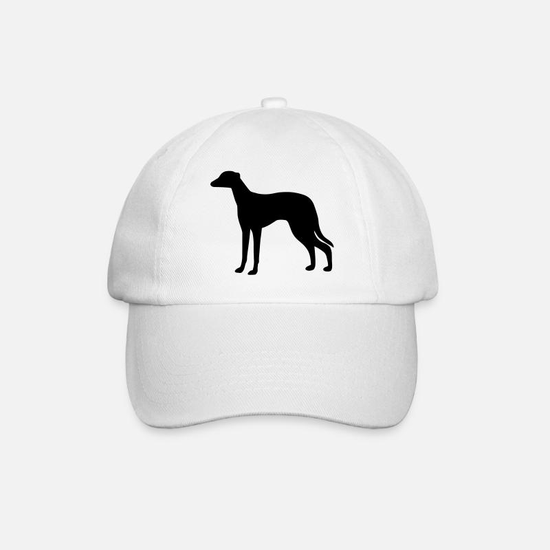 Greyhound Dog - Baseball Cap - white/white