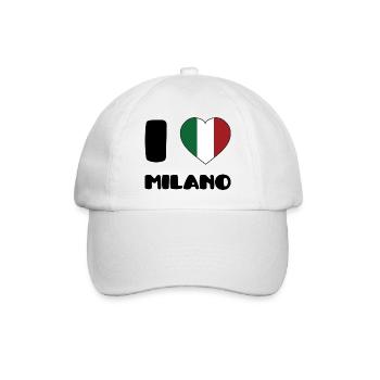 I Love Milano - Baseballkappe - Weiß/Weiß - Vorne