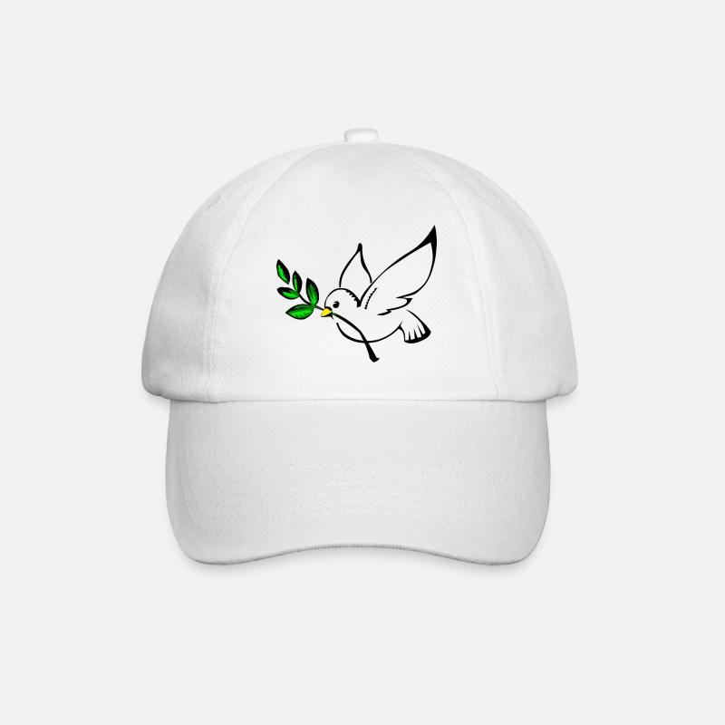 Frieden Taube - Baseballkappe - Weiß/Weiß