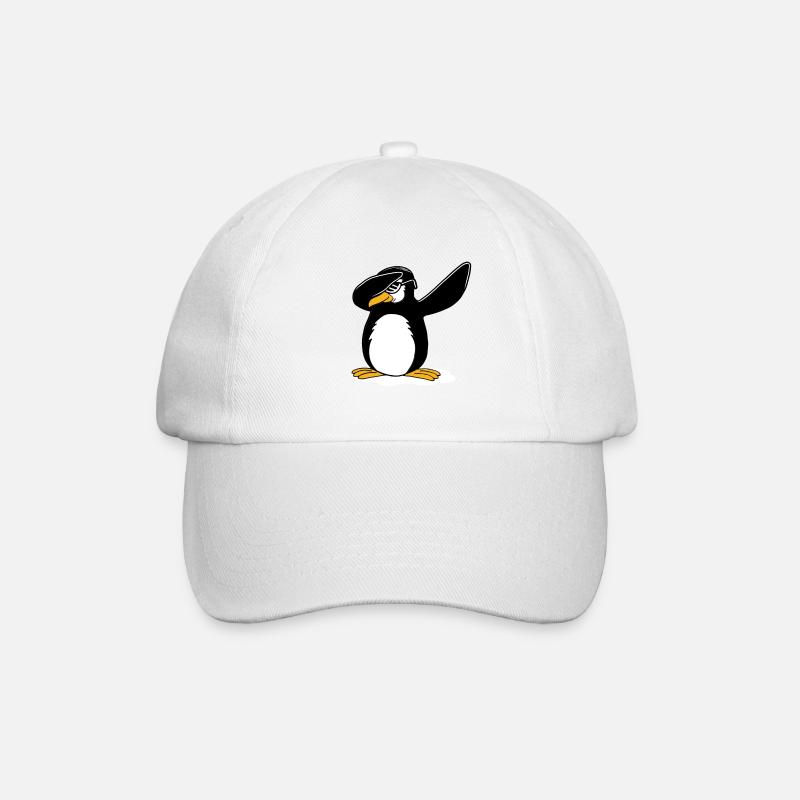 Dabbing Pinguin Funny Dance Geschenk - Baseballkappe - Weiß/Weiß