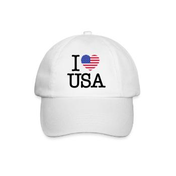 I Love USA - Baseballkappe - Weiß/Weiß - Vorne