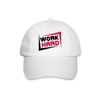 Work Hard - Baseball Cap - white/white - Front