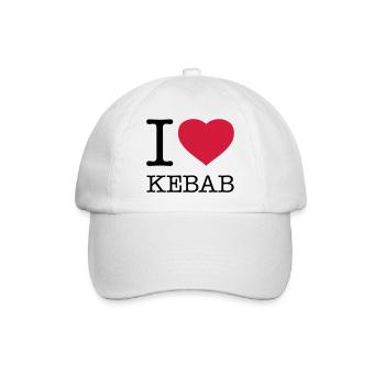 I LOVE KEBAB - Baseballkappe - Weiß/Weiß - Vorne