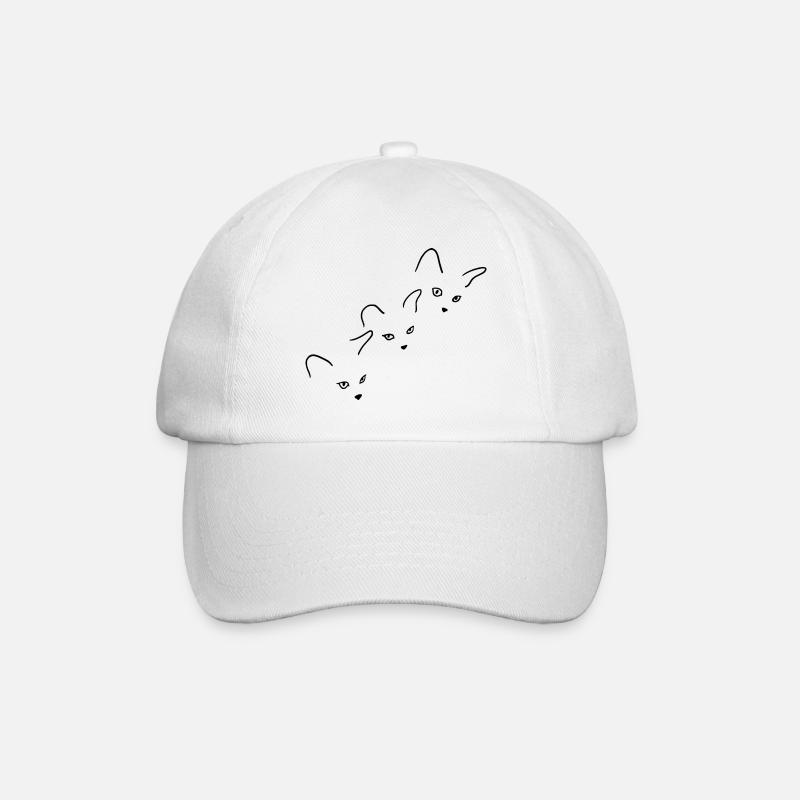 cats cats - Baseball Cap - white/white