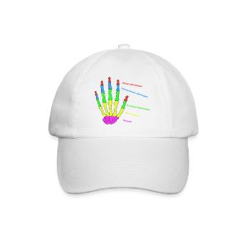 Hand Bone Anatomy Human Evolution Physio - Baseball Cap - white/white - Front