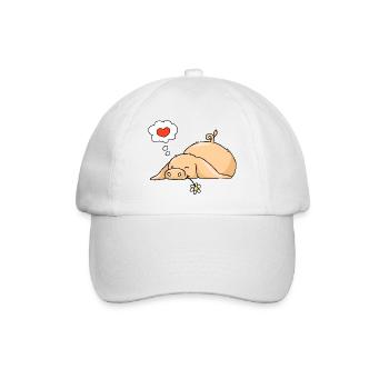 Schwein in der Liebe - Baseballkappe - Weiß/Weiß - Vorne