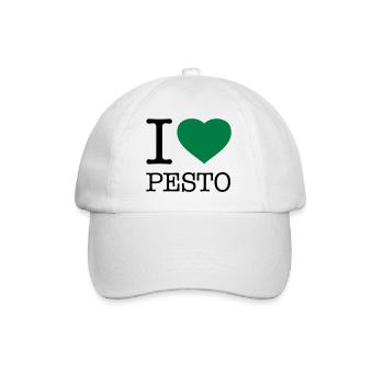 I LOVE PESTO Basilikum - Baseballkappe - Weiß/Weiß - Vorne