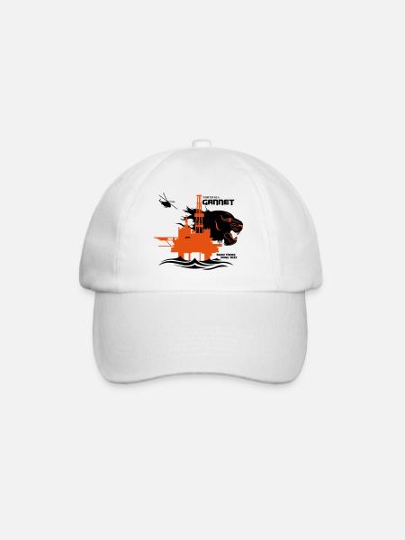 Gannet North Sea Oil Rig Platform Aberdeen - Baseball Cap - white/white