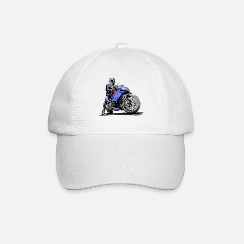 Motorrad - Baseballkappe - Weiß/Weiß