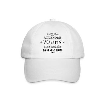 70 ans c'est la perfection - Casquette classique - blanc/blanc - Devant