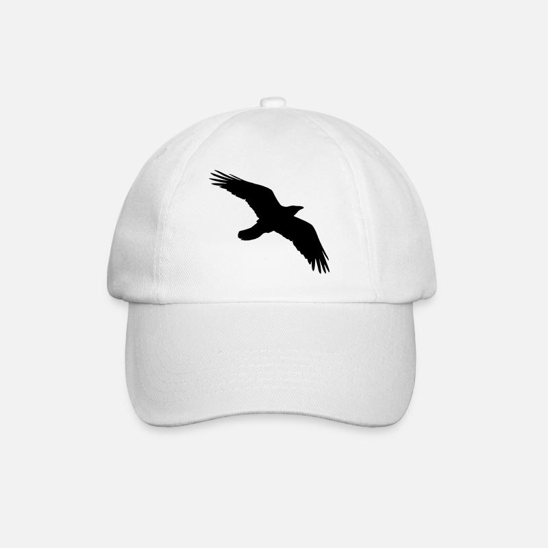 Vogel, Rabe - Baseballkappe - Weiß/Weiß