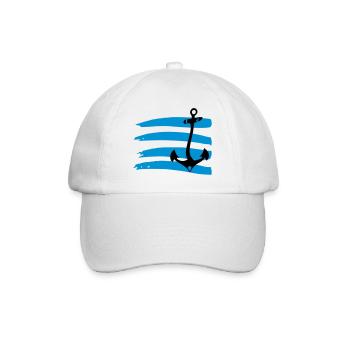 anchor waves sea - Baseball Cap - white/white - Front