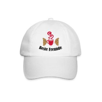 croissant_and_coffee_friends_001 - Baseballkappe - Weiß/Weiß - Vorne