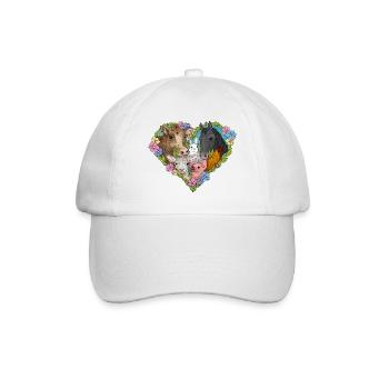 Coeur d'animaux et de fleurs - Casquette classique - blanc/blanc - Devant