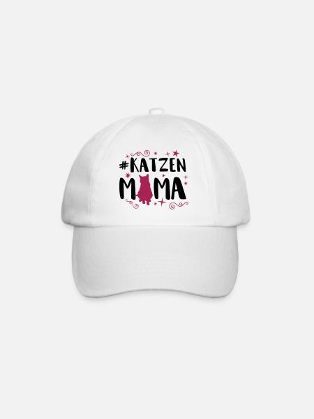 katzen mama - Baseballkappe - Weiß/Weiß