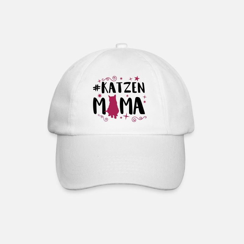 katzen mama - Baseballkappe - Weiß/Weiß