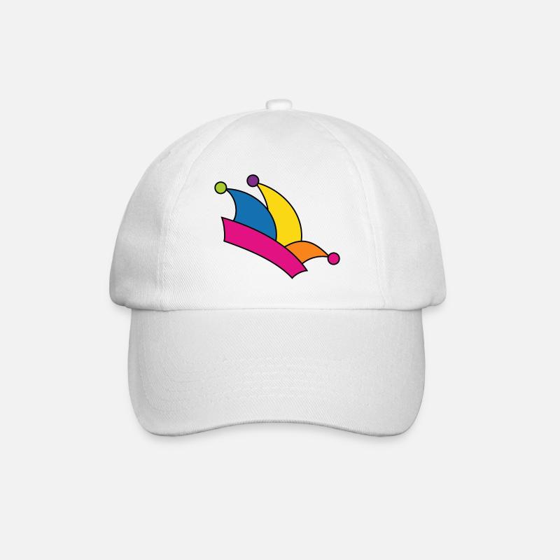 Narrenkappe Fasching Regenbogenfarben Kostüm Narr - Baseballkappe - Weiß/Weiß