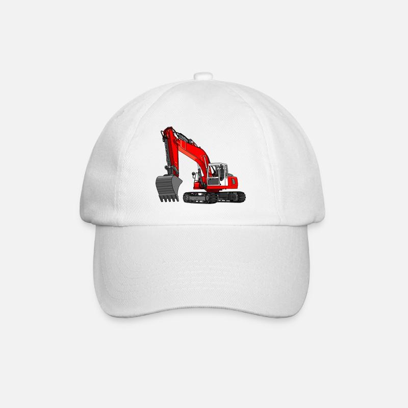Bagger rot - Baseballkappe - Weiß/Weiß