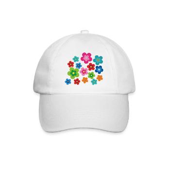 Hippie Fleurs Flower Power Gift Années 70 Amour - Casquette classique - blanc/blanc - Devant