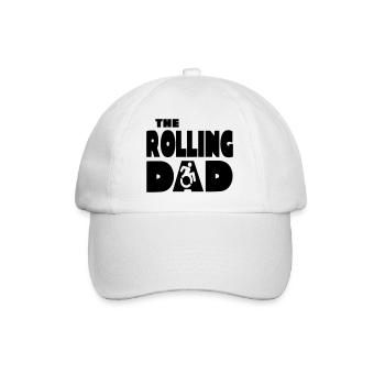 Der rollende Vater im Rollstuhl, Vater # - Baseballkappe - Weiß/Weiß - Vorne