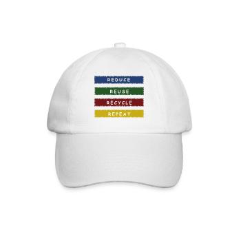 REDUCE REUSE RECYCLE Klimaschützer Umweltschutz - Baseballkappe - Weiß/Weiß - Vorne