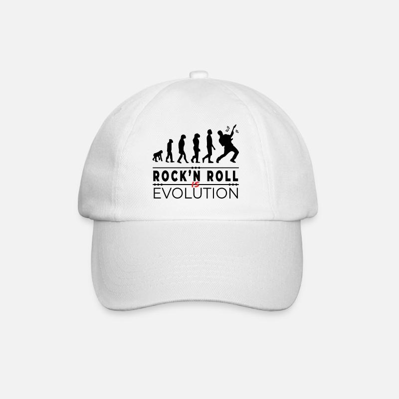 Rock'n Roll ist Evolution - Rock Humor Botschaft - Baseballkappe - Weiß/Weiß