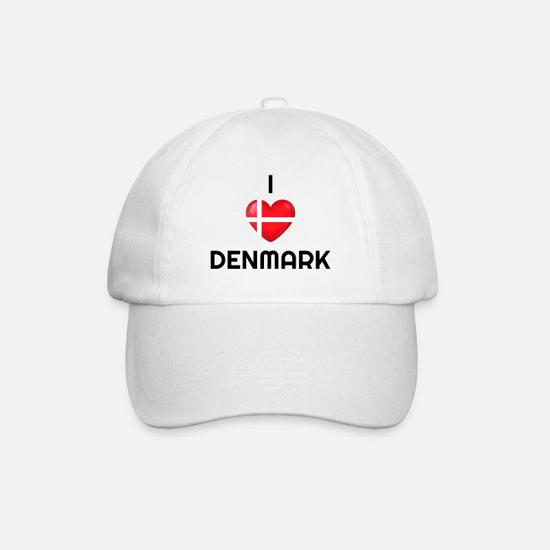 Dänemark, Dänemark Land, Dänemark Flagge, Dänemark - Baseballkappe - Weiß/Weiß