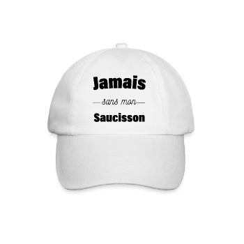 Jamais sans mon saucisson - Casquette classique - blanc/blanc - Devant