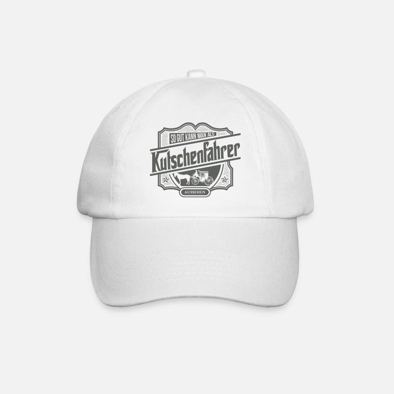 Kutschenfahrer Kutsche Pferde Pferdekutsche - Baseballkappe - Weiß/Weiß
