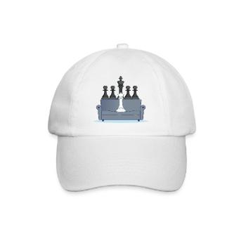 Schachmatt, Schach, Meme - Baseballkappe - Weiß/Weiß - Vorne