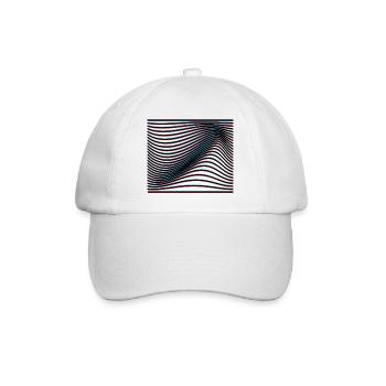 Wellen Psychedelisch Trippy - Baseballkappe - Weiß/Weiß - Vorne
