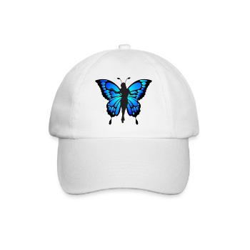 Blue Butterfly - Baseball Cap - white/white - Front