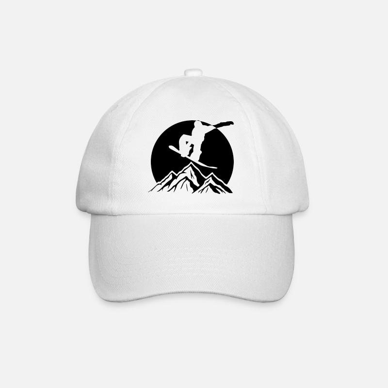 Snowboard Snowboarder - Baseballkappe - Weiß/Weiß
