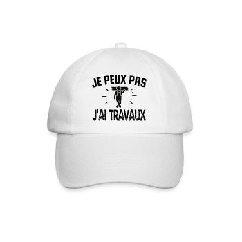 je peux pas j'ai travaux - Casquette classique - blanc/blanc - Devant