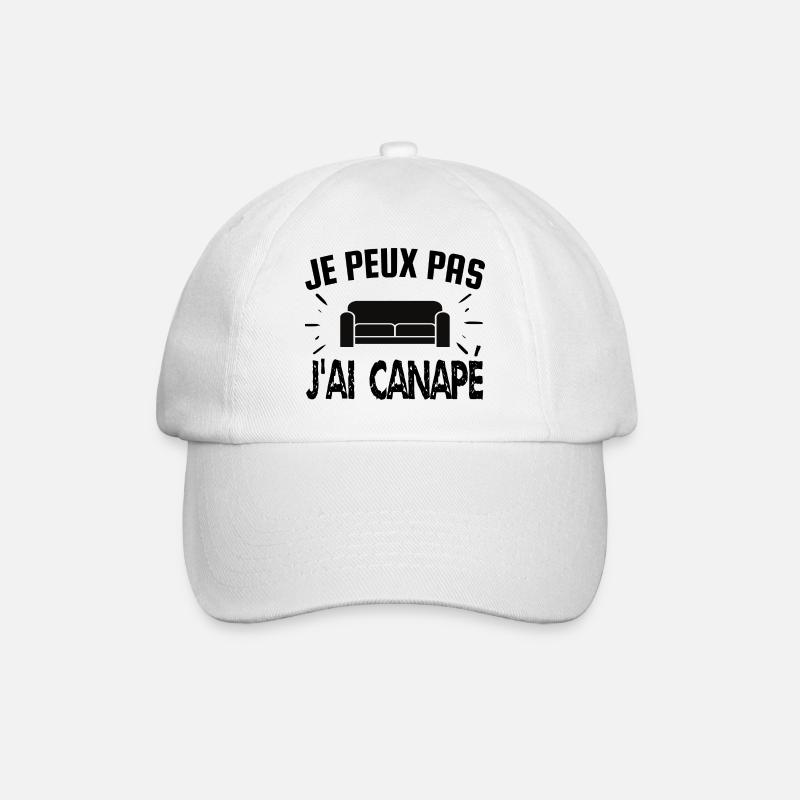 je peux pas j'ai canapé - Casquette classique - blanc/blanc