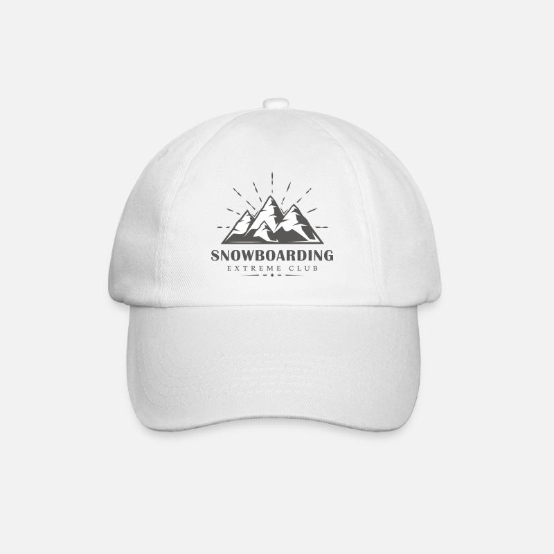 Snow Mountain Snowboard Design - Baseballkappe - Weiß/Weiß